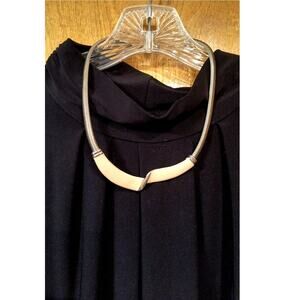 1157.  Peach Bib Necklace Snake Chain